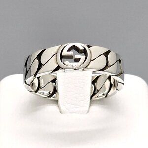 Gucci Interlocking Ring Chain Motif Star Silver